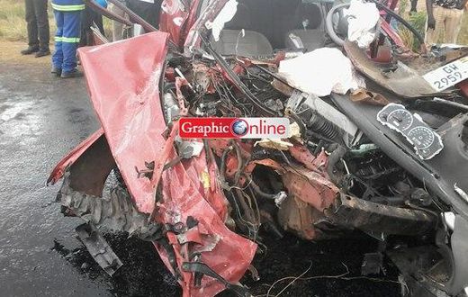 One of the cars involved in the accident