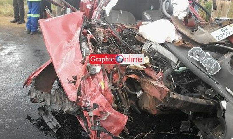 One of the cars involved in the accident