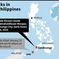 Map locating an attack at a mosque in Zamboanga, southern Philippines on Wednesday, and an attack on the island of Jolo on Sunday