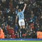 High five: Kevin de Bruyne scored in Manchester City's 5-0 win over Burnley