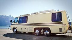 An RV in the American countryside.