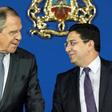 Morocco's Minister of Foreign Affairs Nasser Bourita (R) and his Russian counterpart Sergei Lavrov give a joint press conference in Morocco's capital Rabat on january 25, 2019