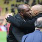 Thierry Henry embraces Patrick Vieira prior to Wednesday's clash between Monaco and Nice