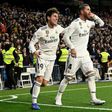 Real Madrid defender Sergio Ramos celebrates his two goals