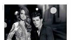 Eniko Mihalik and Edward Wilding front Balmain Homme Fragrance ad campaign