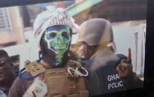 Masked man as a security personnel at the Ayawaso West Wuogon by-election