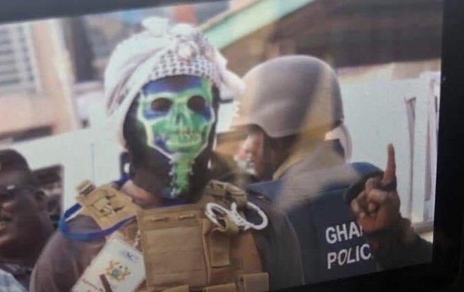 Masked man as a security personnel at the Ayawaso West Wuogon by-election
