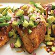 Cayenne spiced chicken with avocado salsa