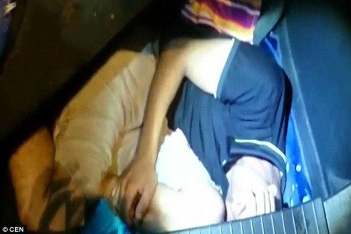 This desperate Moroccan  migrant was discovered by Spanish police in the spare wheel well 