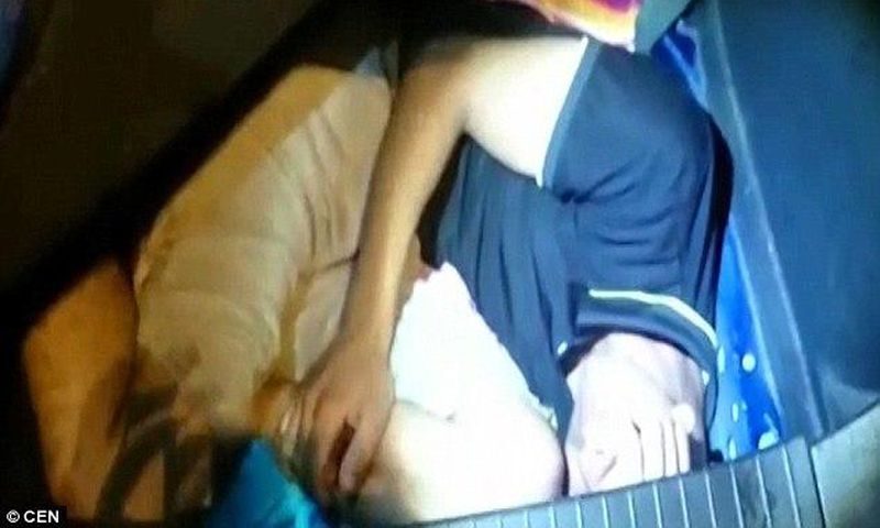 This desperate Moroccan  migrant was discovered by Spanish police in the spare wheel well 