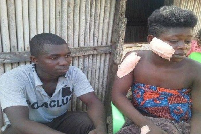 Juliana Acquah, the injured teenager pictured with her Taxi Driver boyfriend, Emmanuel Kwofie.