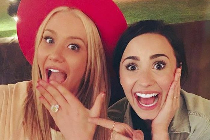Demi at Iggy's surprise engagement