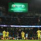 The referee waits for the VAR replay before awarding the third goal in Manchester City's 9-0 thrashing of Burton Albion