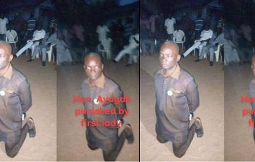Local Chairman kneels down as punishment for mistakenly shouting opposition party’s name at rally