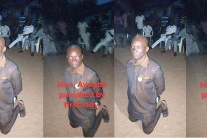 Local Chairman kneels down as punishment for mistakenly shouting opposition party’s name at rally