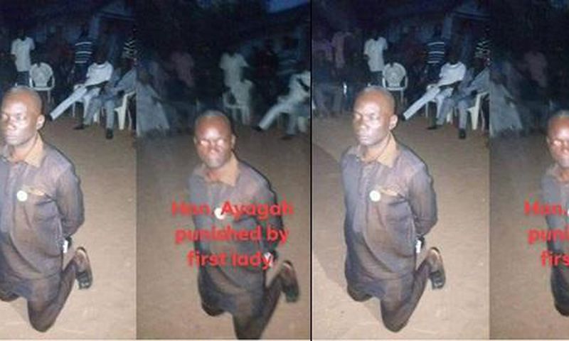 Local Chairman kneels down as punishment for mistakenly shouting opposition party’s name at rally
