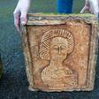 One of the two limestone Visigoth reliefs recovered by a Dutch art detective