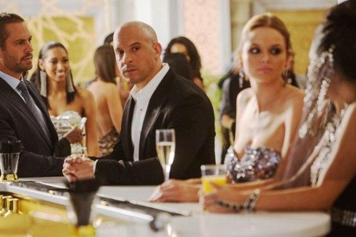Paul Walker and Vin Diesel in Furious 7.