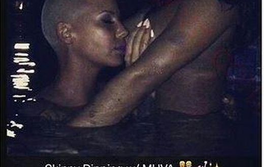 Amber Rose kisses Lira Galore's breasts
