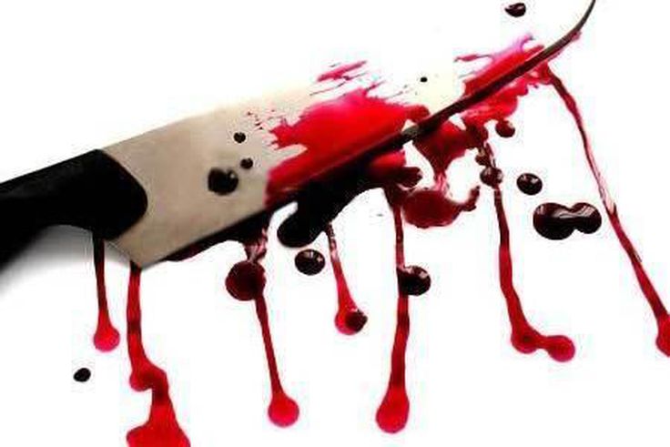 A bloody knife
