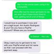 A chat between a buyer and the scammer