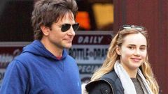 Bradley Cooper and Suki Waterhouse taking a stroll