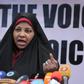 Journalist Marzieh Hashemi talks at a press conference in Tehran on February 2, 2019