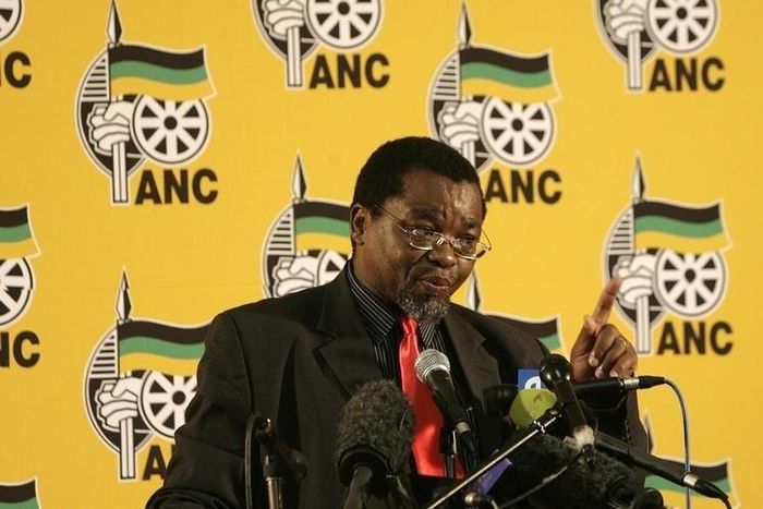 ANC Secretary General Gwede Mantashe gestures during a media briefing at the ANC headquarters in Johannesburg in a file photo.