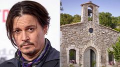 L_R: Johnny Depp is putting up his sprawling estate in France (Right) up for sale at $26 million