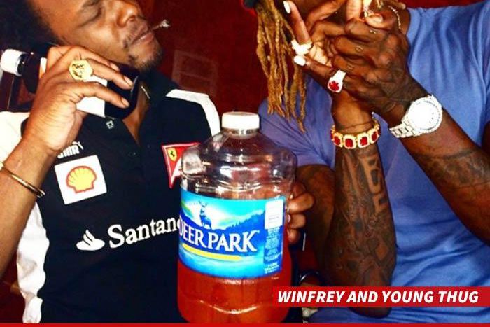 Winfrey and Young Thug enjoying 'a smoke together'