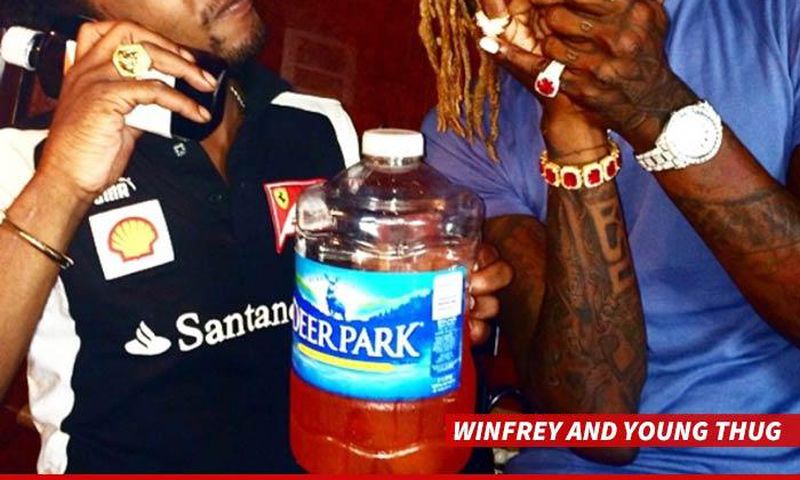 Winfrey and Young Thug enjoying 'a smoke together'