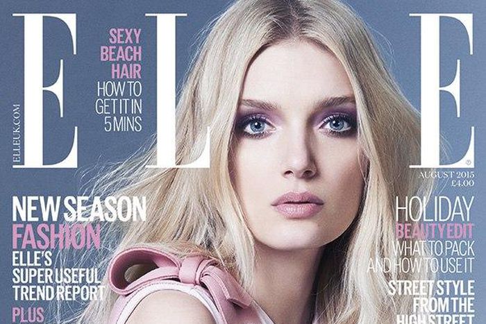 Lily Donaldson covers Elle UK August 2015 issue