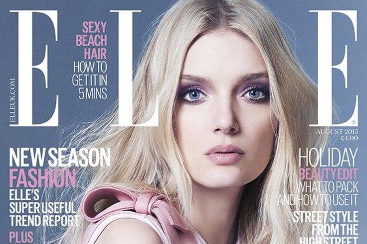 Lily Donaldson covers Elle UK August 2015 issue
