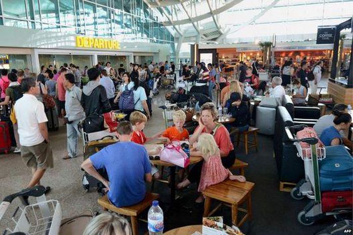 Jetstar and Virgin Australia have cancelled flights out of Bali's Denpasar airport