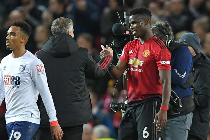 Paul Pogba's return to form for Manchester United is also down he says to interim manager Ole Gunnar Solskjaer putting a smile back on his face