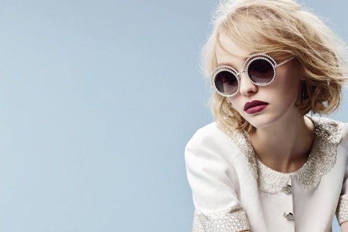 Lily-Rose Depp for Chanel Fall/Winter 2015 pearl eyewear collection