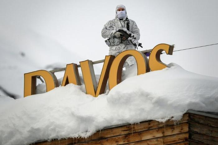 There is high security in and around the Swiss ski resort of Davos as many of the world's political and corporate leaders gather this week