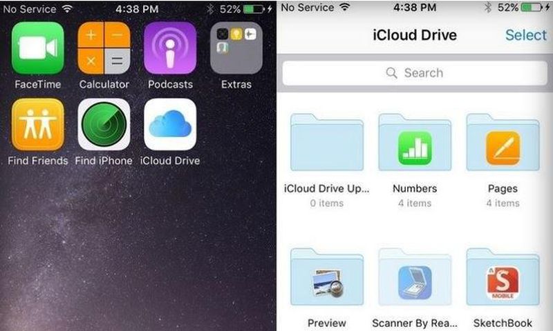 iCloud Drive app on iOS 9