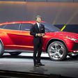 Lamborghni CEO Stefan Winkelmann with the Urus concept car
