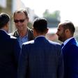 Retired Dutch general Patrick Cammaert, center, leads the United Nations Mission to support the Hodeida Agreement