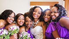 A bride with her bridesmaids