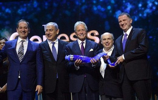 Michael Douglas received $1million Genesis Prize from Israeli PM, Benjamin Netanyahu