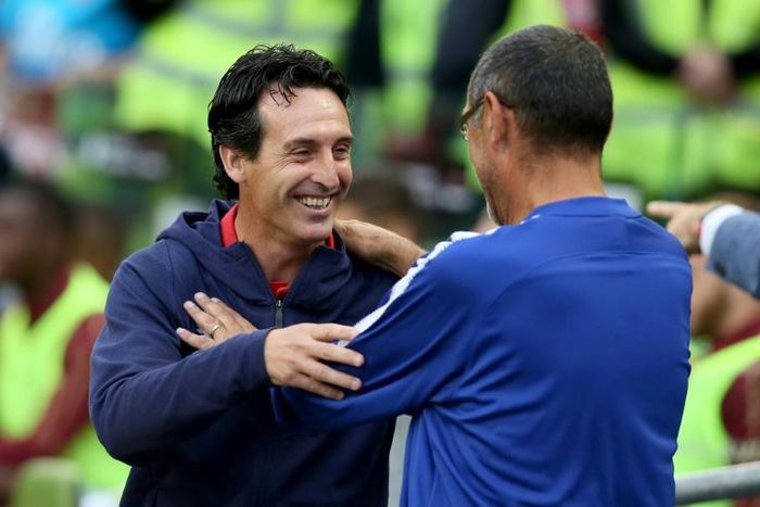 Arsenal manager Unai Emery (left) and Chelsea boss Maurizio Sarri are preparing to go head to head in the Premier League