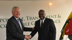President John Dramani Mahama with Jeff Immelt