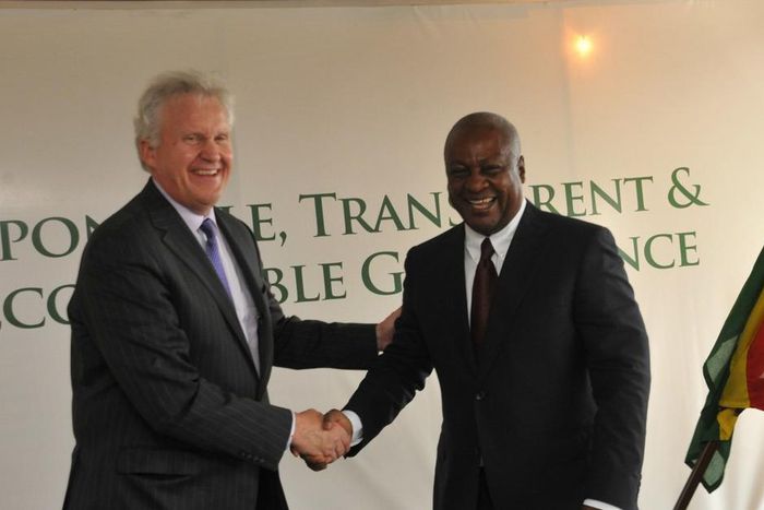 President John Dramani Mahama with Jeff Immelt
