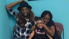 Nollywood actress, Annie Idibia, and her two lovely daughters