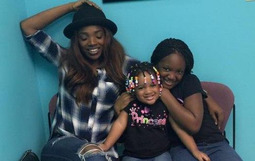 Nollywood actress, Annie Idibia, and her two lovely daughters
