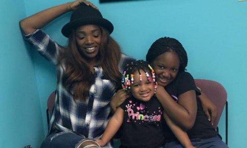 Nollywood actress, Annie Idibia, and her two lovely daughters