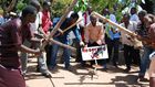 Makerere University students protesting