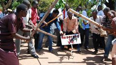 Makerere University students protesting